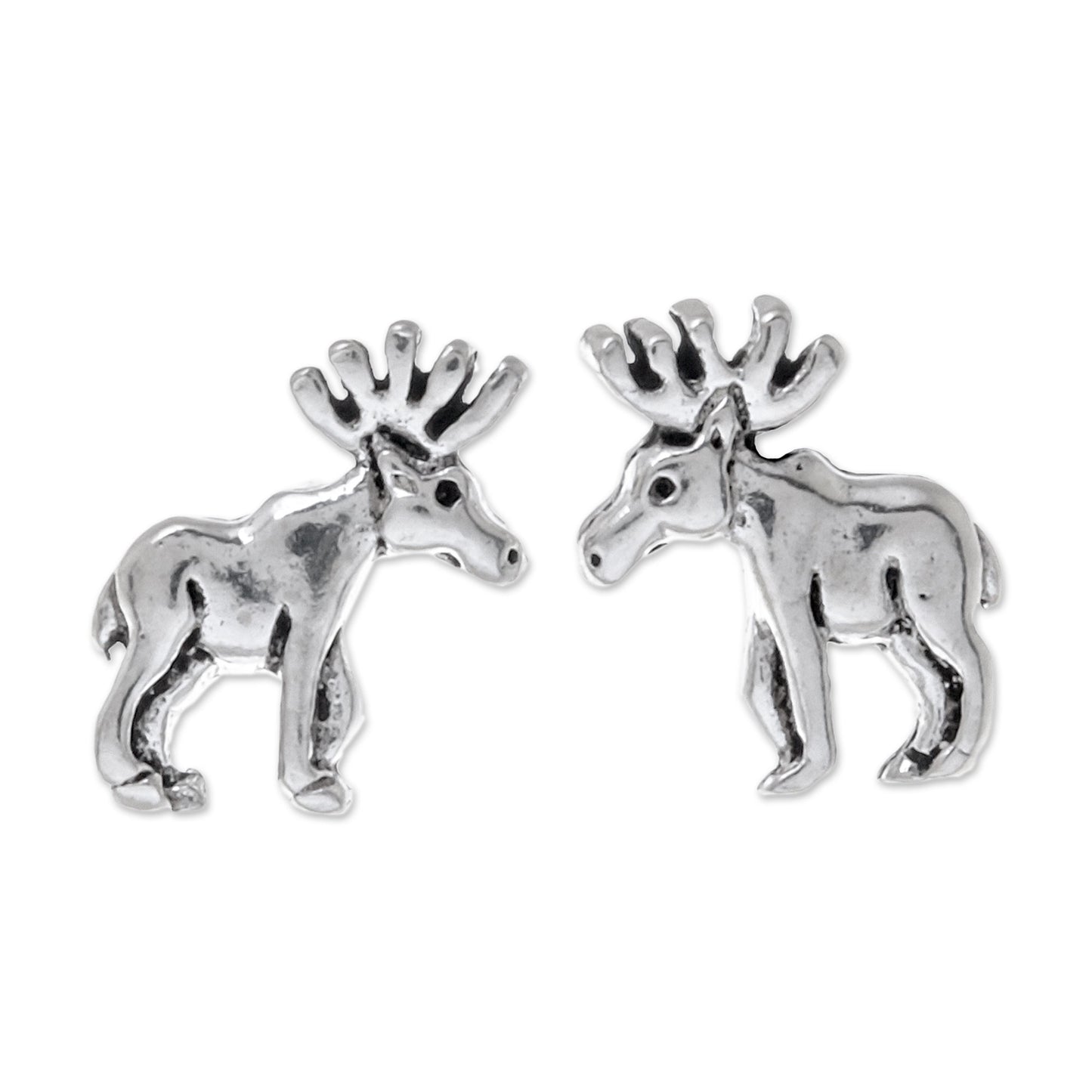 Moose Sterling Silver Moose Stud Earrings from Thailand