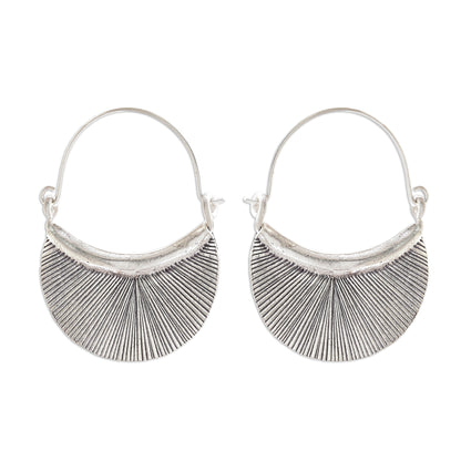 Karen Fan Handcrafted Karen Silver Hoop Earrings from Thailand