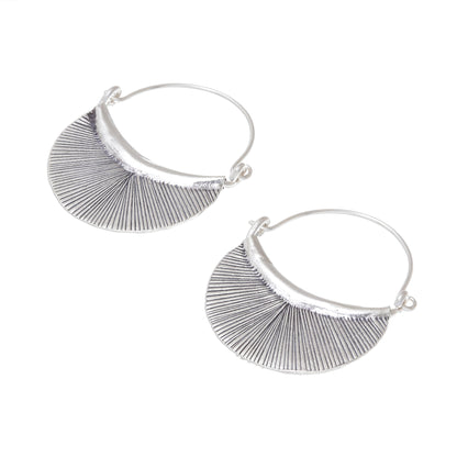 Karen Fan Handcrafted Karen Silver Hoop Earrings from Thailand