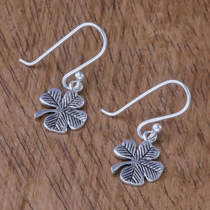 The Clover Sterling Silver Clover Dangle Earrings from Thailand