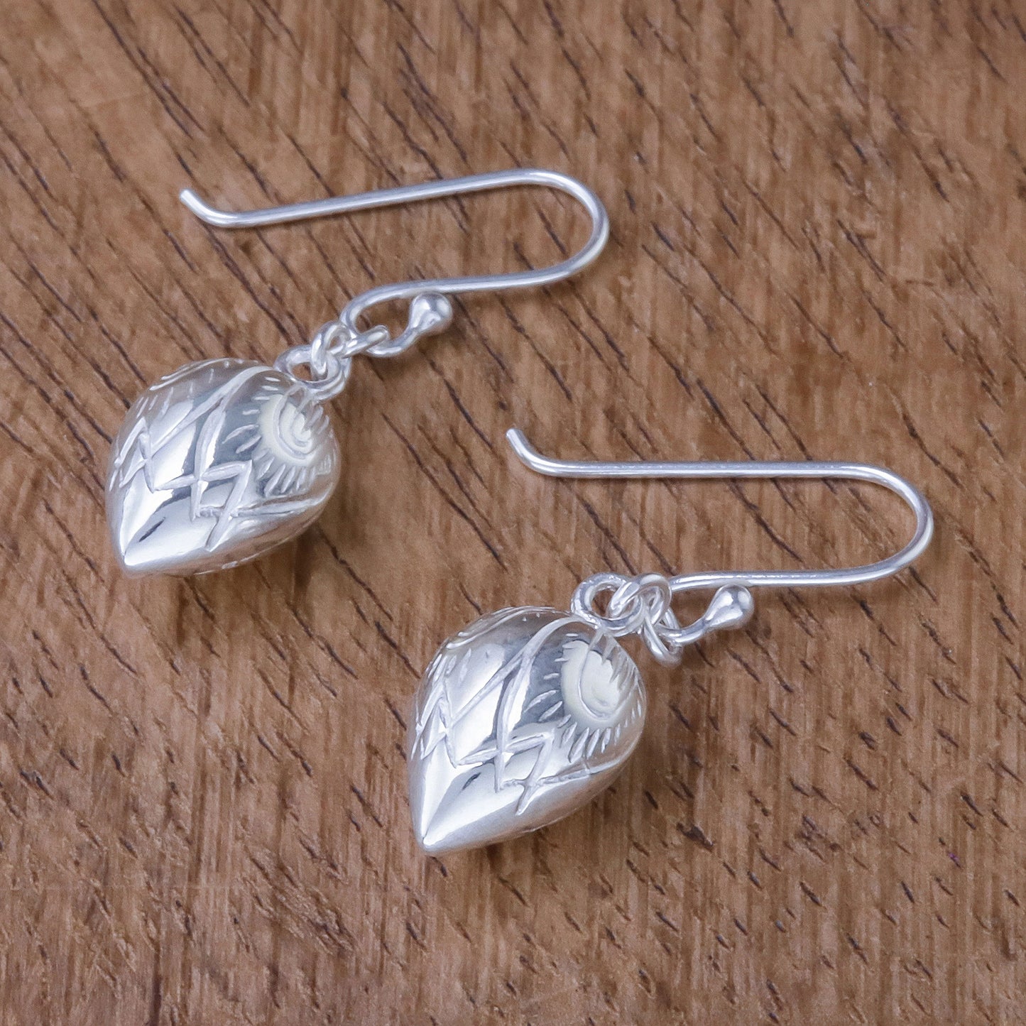 Adorable Lotus Lotus Bud Sterling Silver Dangle Earrings from Thailand