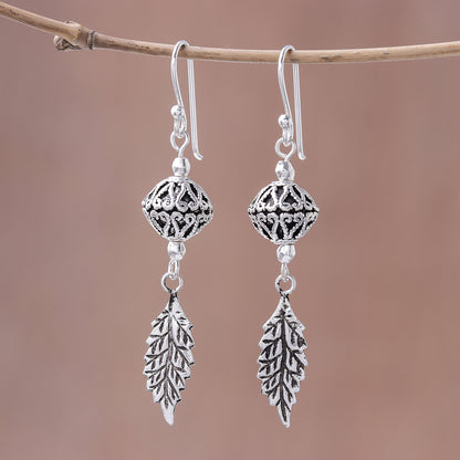 Fine Nature Sterling Silver Dangle Earrings Crafted in Thailand