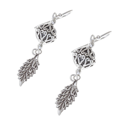 Fine Nature Sterling Silver Dangle Earrings Crafted in Thailand