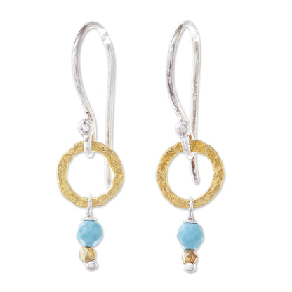 Regal Rings Gold Accented Calcite Dangle Earrings from Thailand