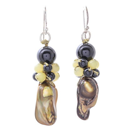 Enchanted Beauty Cultured Pearl and Serpentine Beaded Dangle Earrings