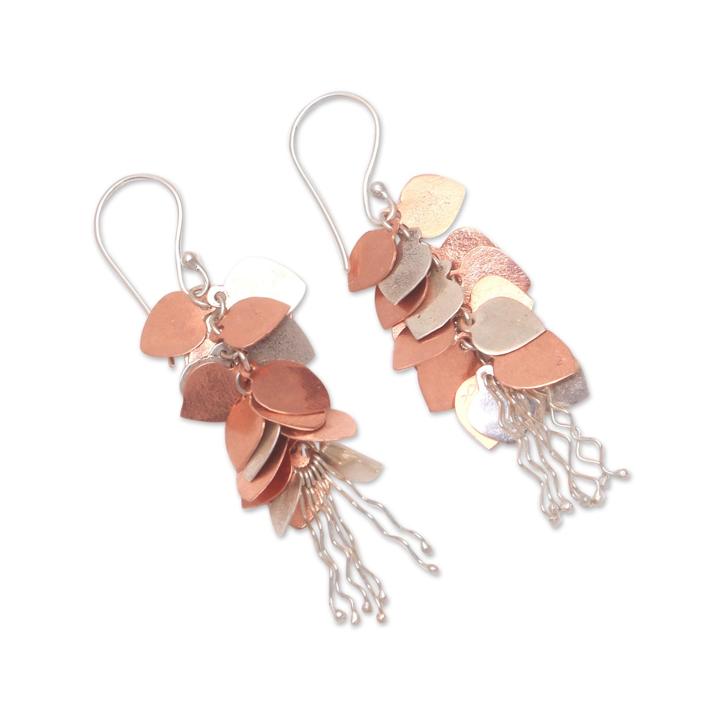 Bundles of Love Rose Gold Accented Sterling Silver Dangle Earrings