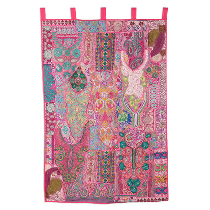 Jaipur Classic Pink Recycled Cotton Blend Wall Hanging from India