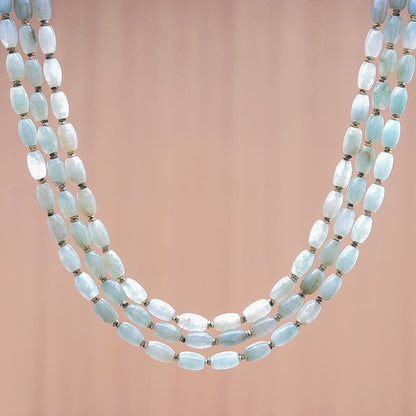 Graceful Palace Jade and Hematite Beaded Strand Necklace from Thailand