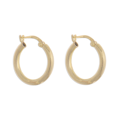 Classic Sheen 18k Gold Plated Sterling Silver Hoop Earrings from Peru