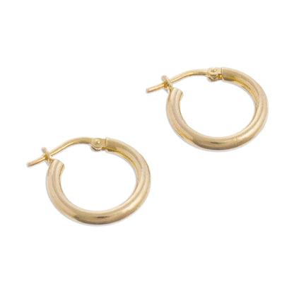 Classic Sheen 18k Gold Plated Sterling Silver Hoop Earrings from Peru