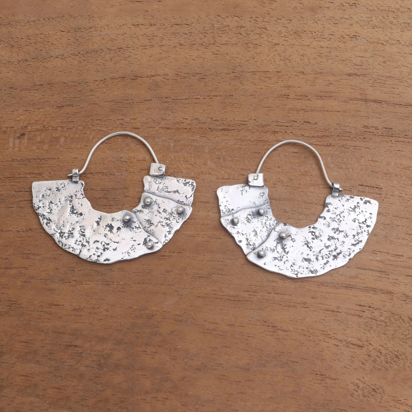 Modern Bali Modern Sterling Silver Hoop Earrings from Bali