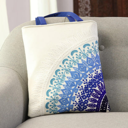 Mandala Fusion Embroidered Mandala Motif Cotton Tote from India