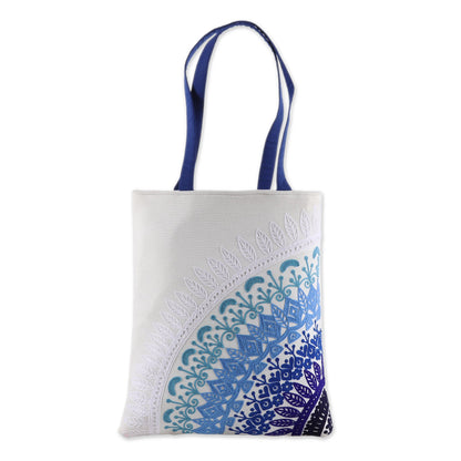 Mandala Fusion Embroidered Mandala Motif Cotton Tote from India