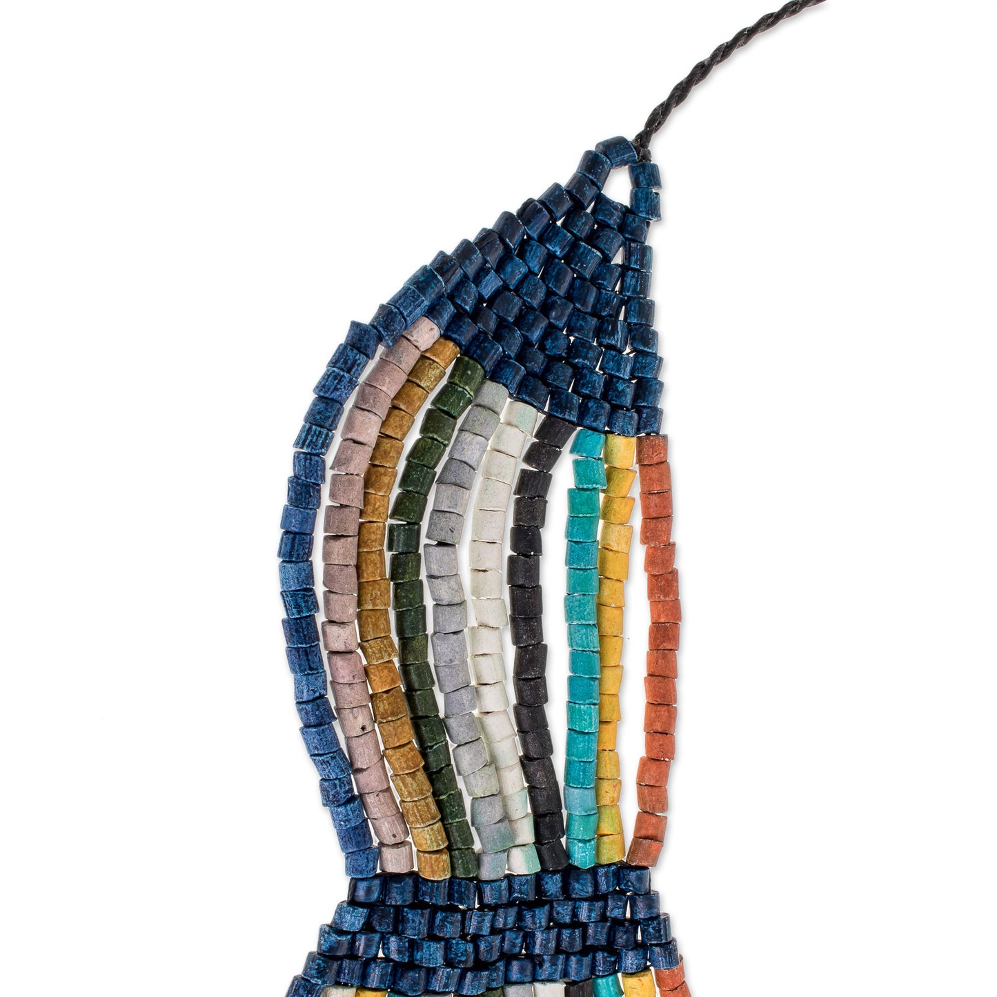 Summery Breeze in Multicolor Ceramic Beaded Strand Statement Necklace in Multicolor