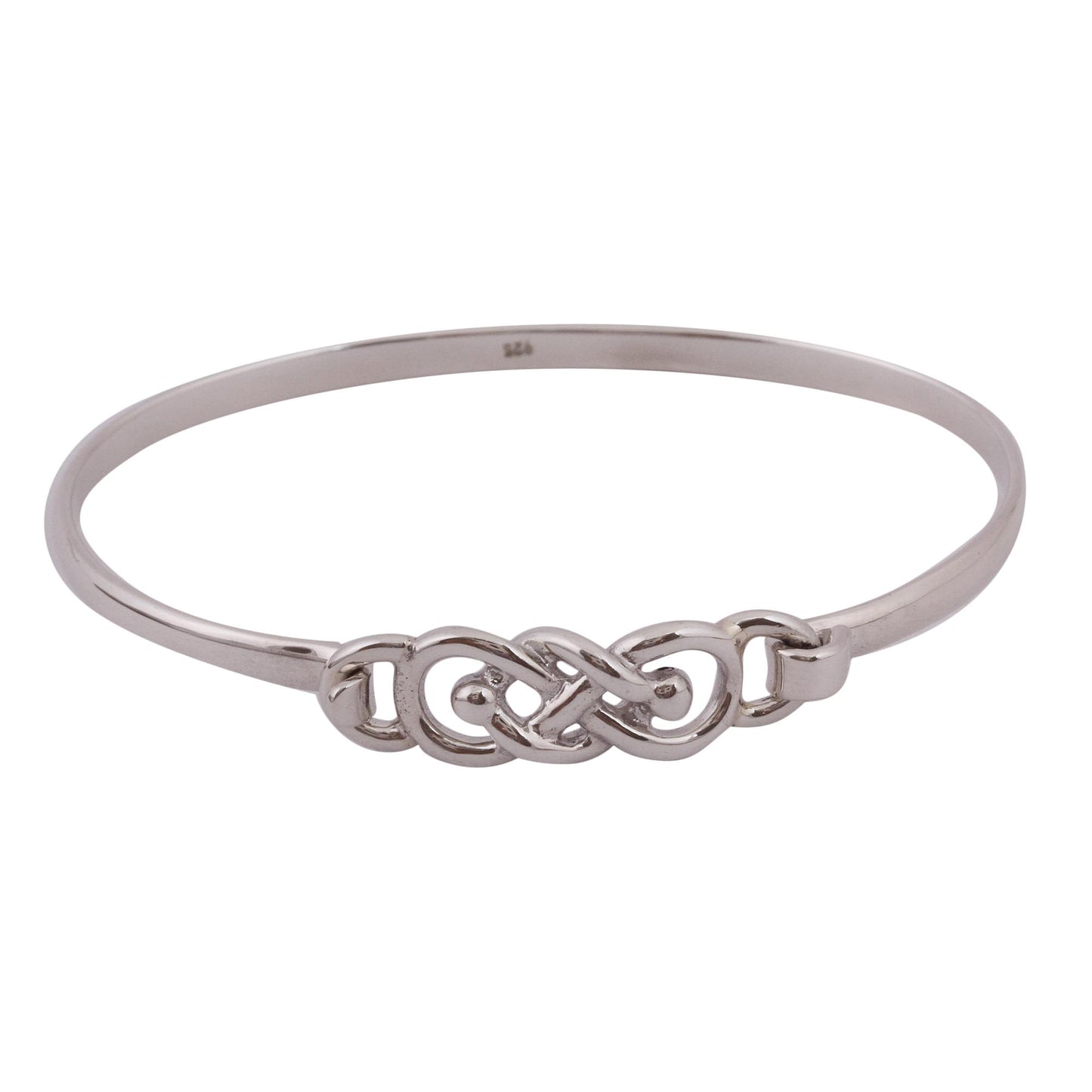 Irish Knot Knot Pattern Sterling Silver Bangle Bracelet from Mexico