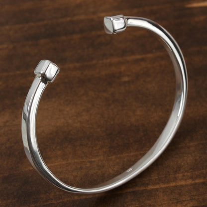 Beginning and End High-Polish Sterling Silver Cuff Bracelet from Mexico