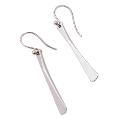 Fascinating Blades Modern Sterling Silver Dangle Earrings from Mexico