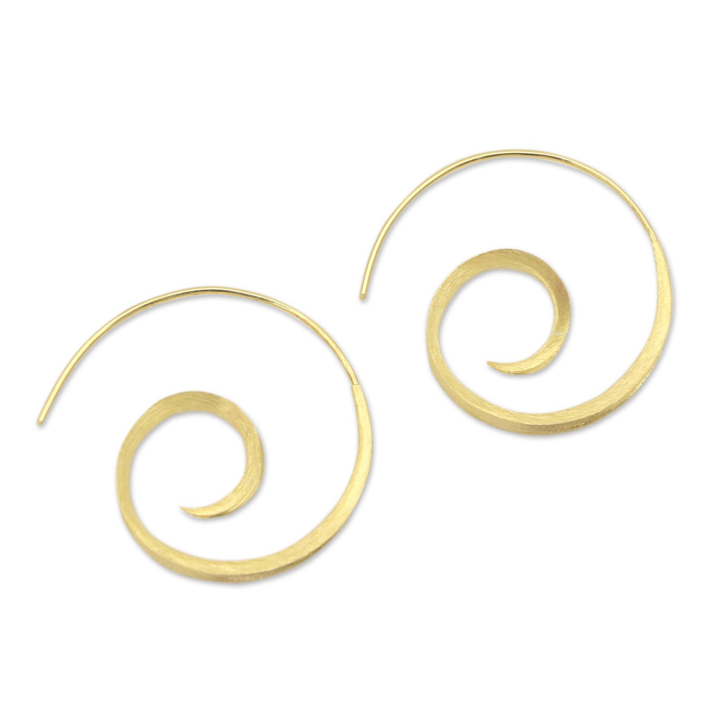 Golden Curl 18k Gold Plated Sterling Silver Half-Hoop Earrings from Bali