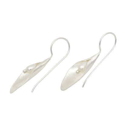 Concealed Beauty Modern Cultured Pearl Drop Earrings from Bali