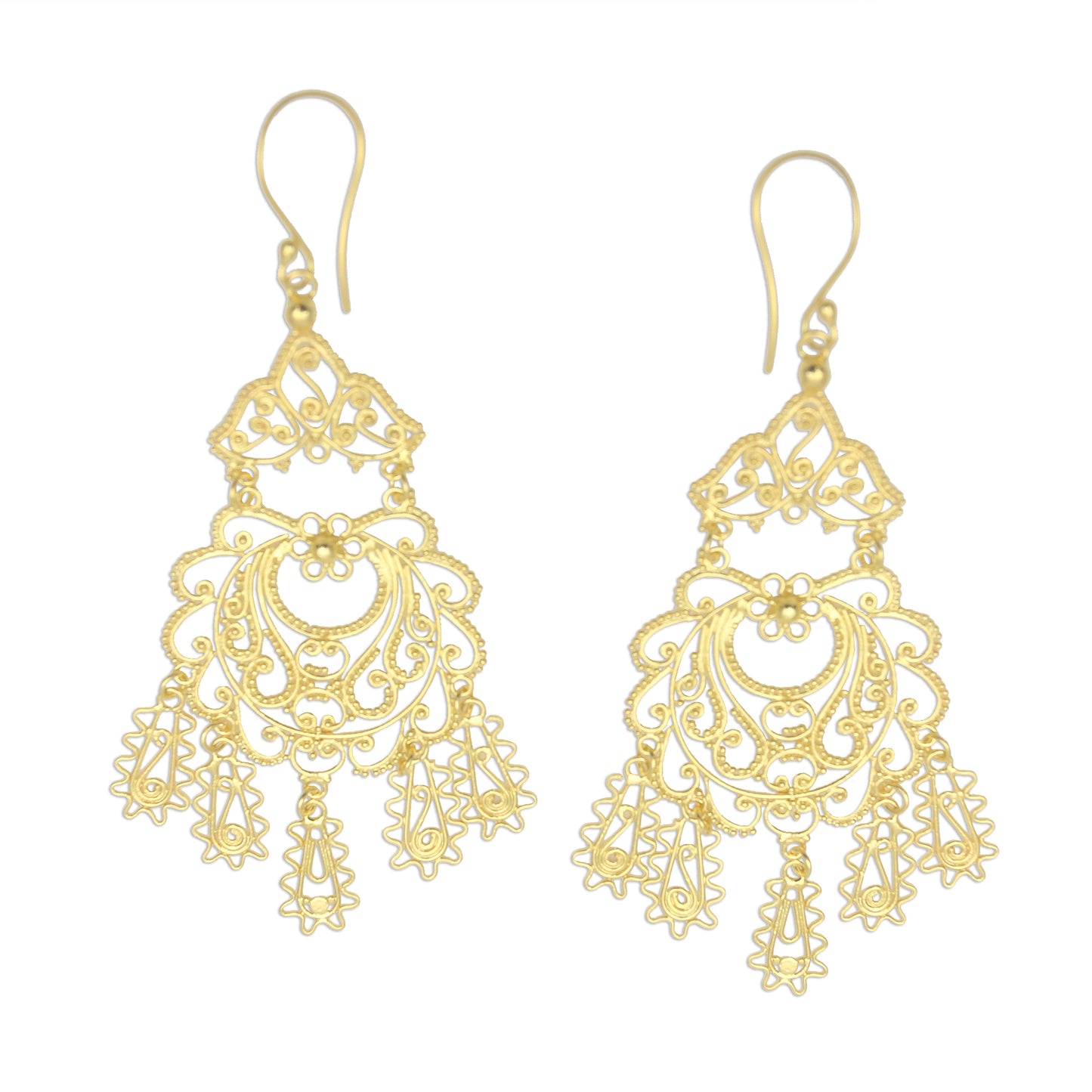 Real Beauty Artisan Crafted Gold Plated Sterling Silver Earrings