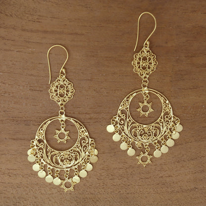 Daylight Queen Gold Plated Sterling Silver Chandelier Earrings