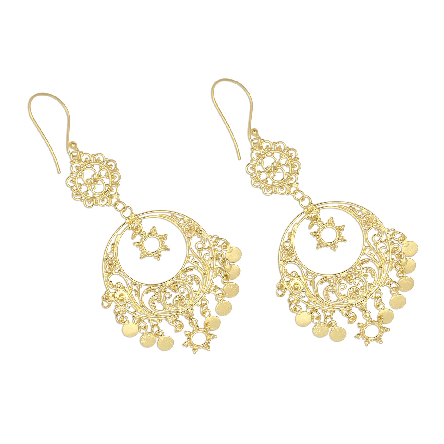 Daylight Queen Gold Plated Sterling Silver Chandelier Earrings