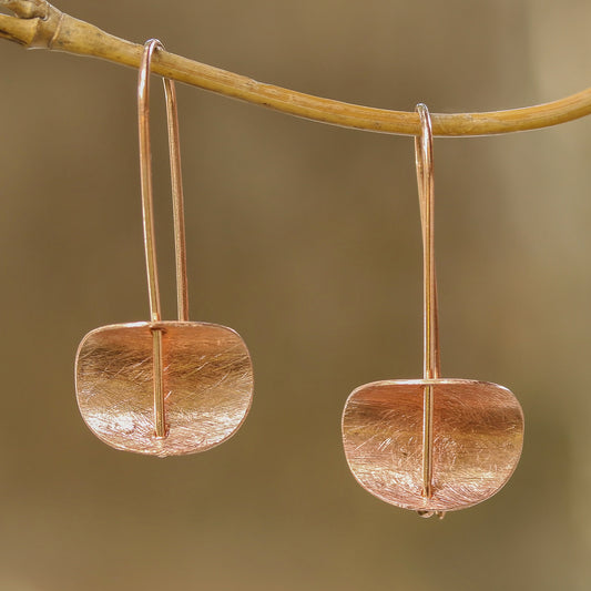 Urban Minimalism Modern Rose Gold Plated Sterling Silver Drop Earrings