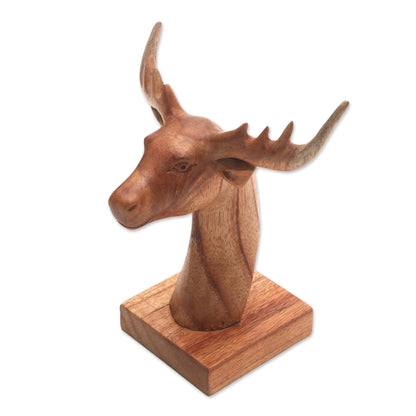 Studious Deer Jempinis Wood Deer Eyeglasses Holder from Bali