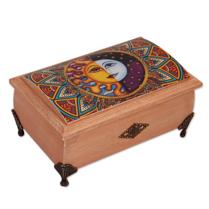 Life is Good Sun and Moon Decoupage Wood Decorative Box from Mexico