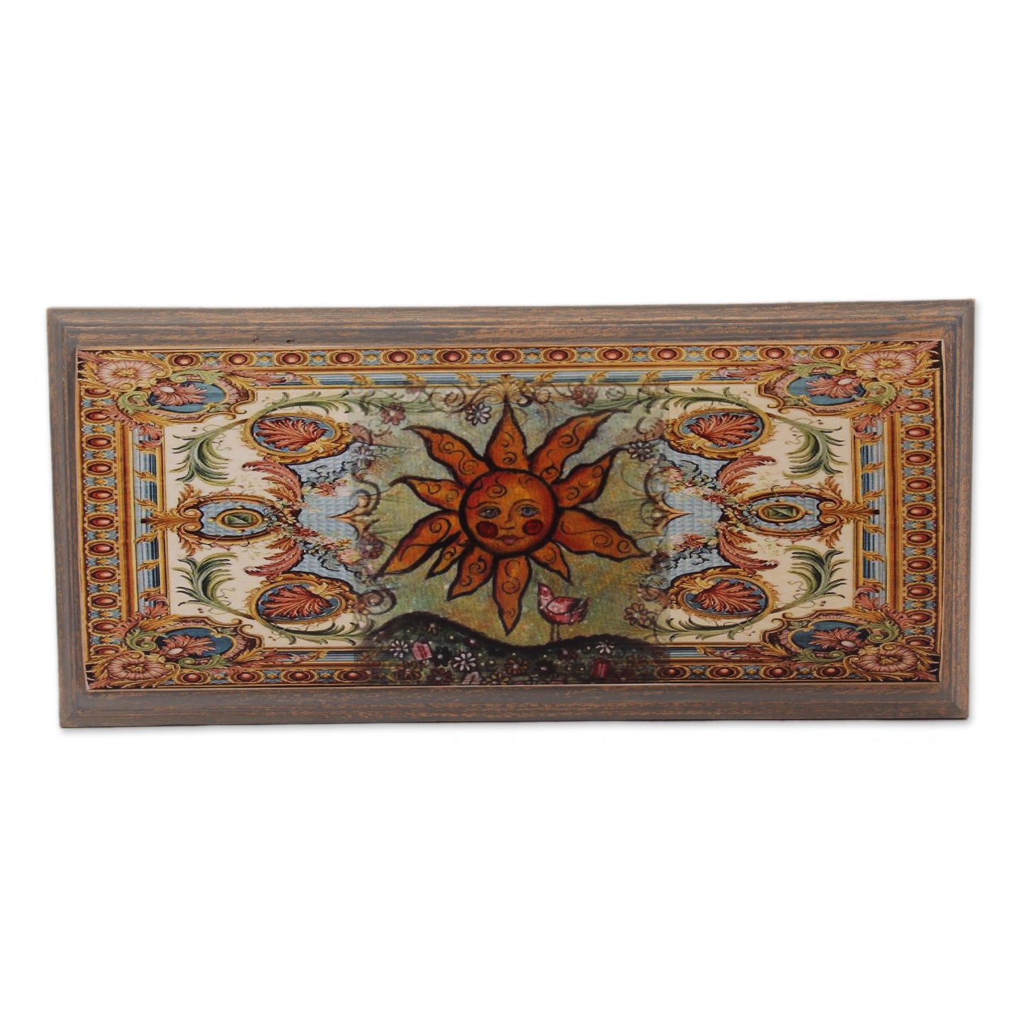 World of the Sun Sun Motif Decoupage Wood Decorative Box from Mexico