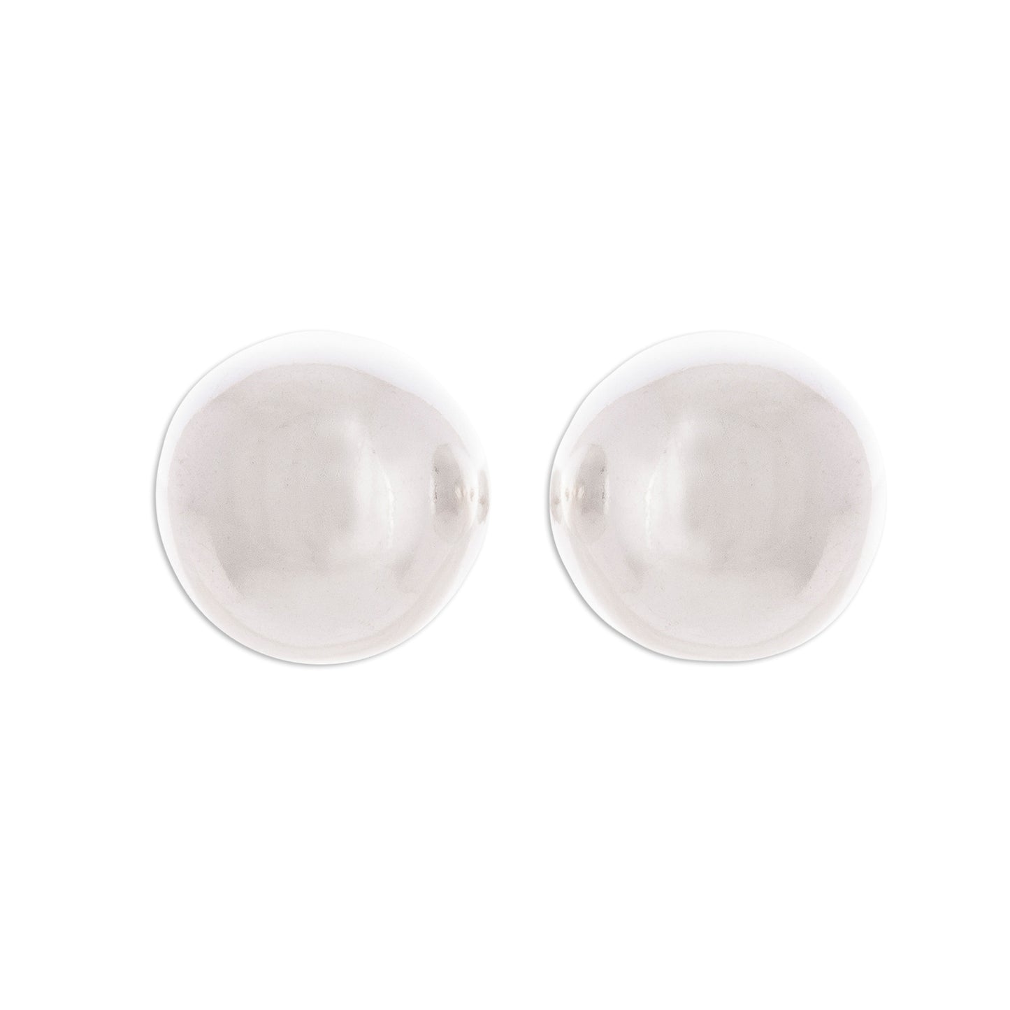 Gleaming Orbs Round Sterling Silver Stud Earrings Crafted in Peru