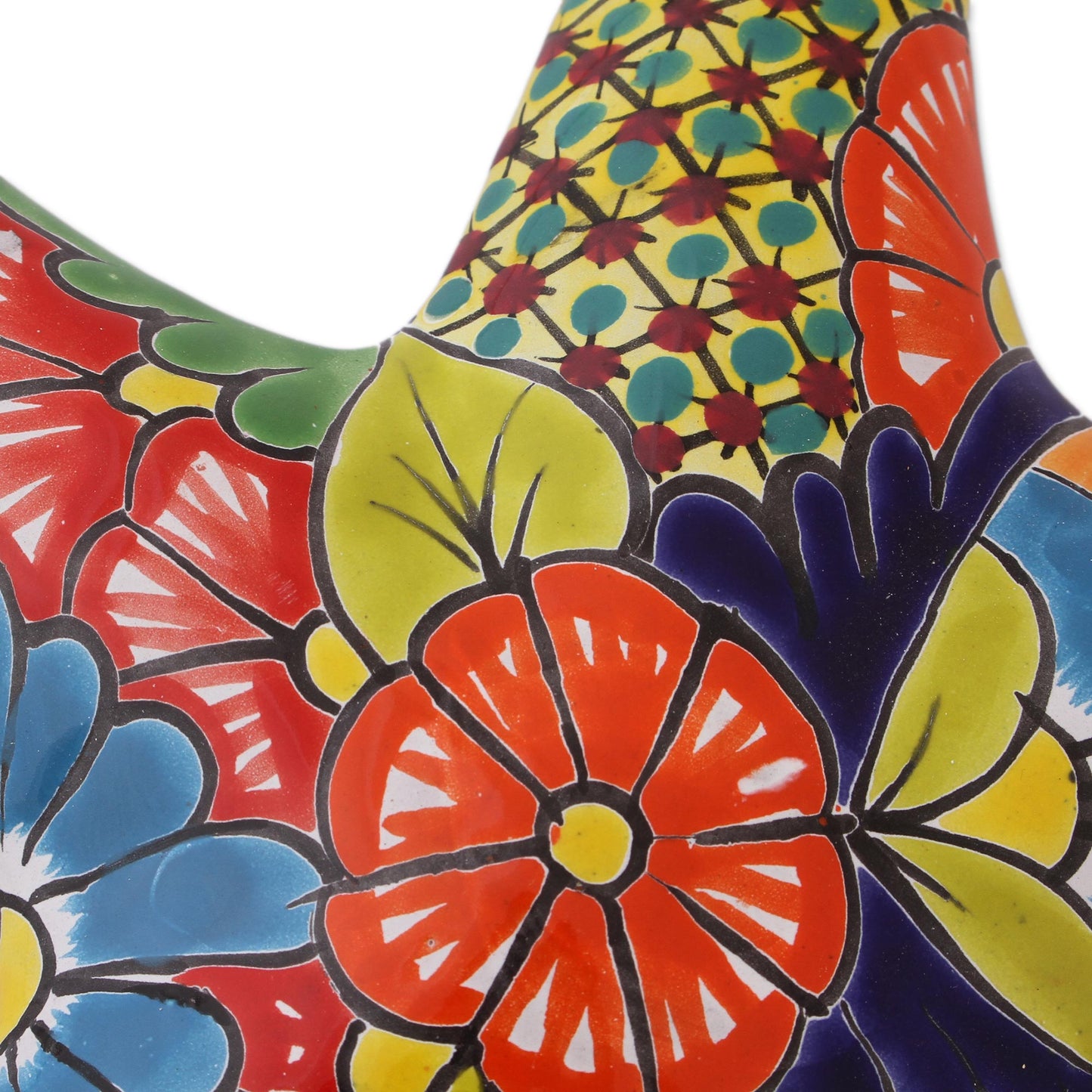 Talavera Starfish Hand-Painted Talavera-Style Ceramic Starfish Wall Sculpture