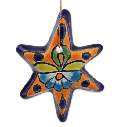 Talavera Stars Talavera Ceramic Star Ornaments Crafted in Mexico (Set of 4)