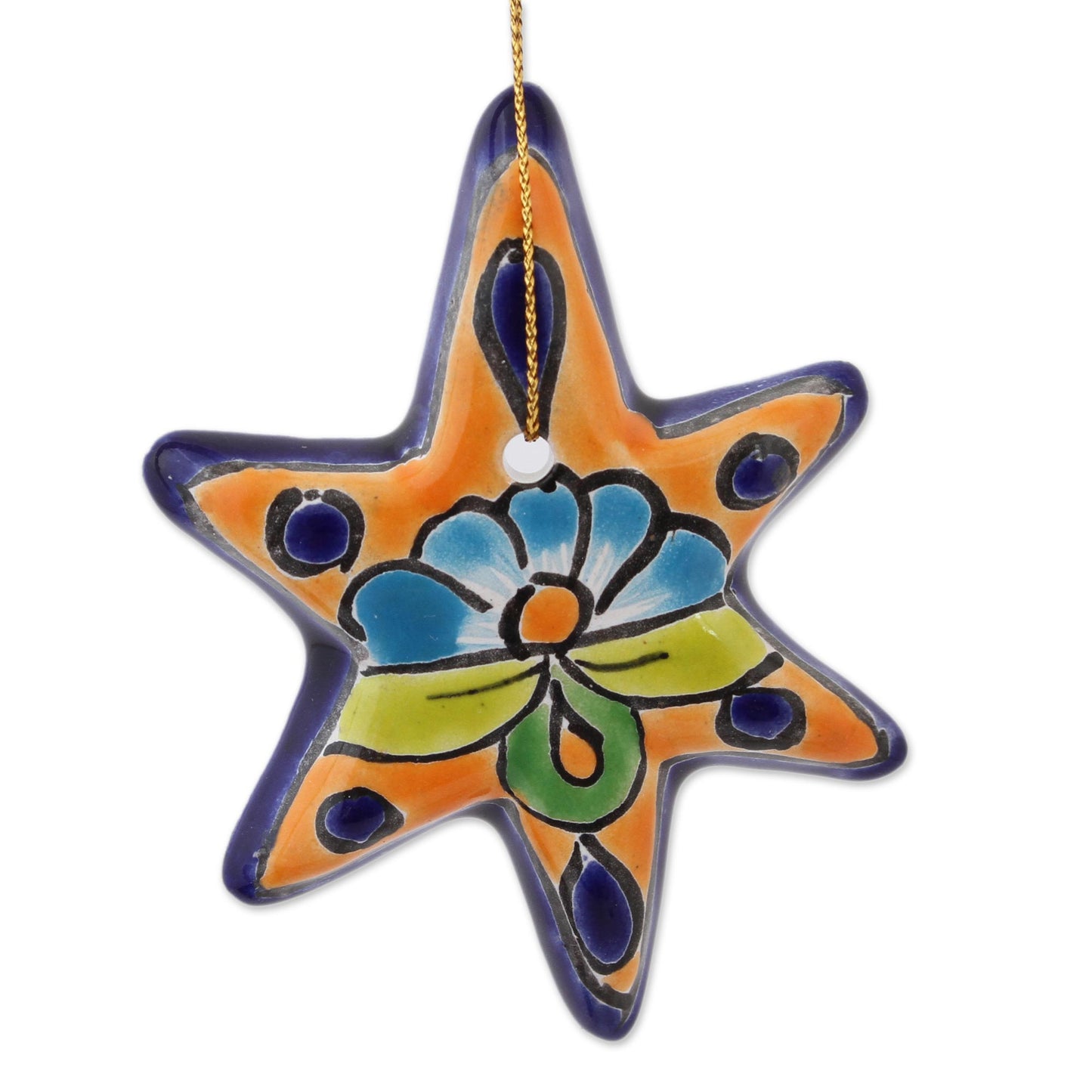 Talavera Stars Talavera Ceramic Star Ornaments Crafted in Mexico (Set of 4)