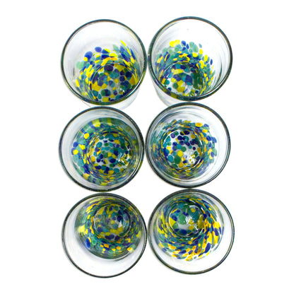 Tropical Confetti Colorful Recycled Glass Tumblers (16 Oz., Set of 6)