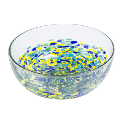 Tropical Confetti Colorful Recycled Glass Serving Bowl from Mexico