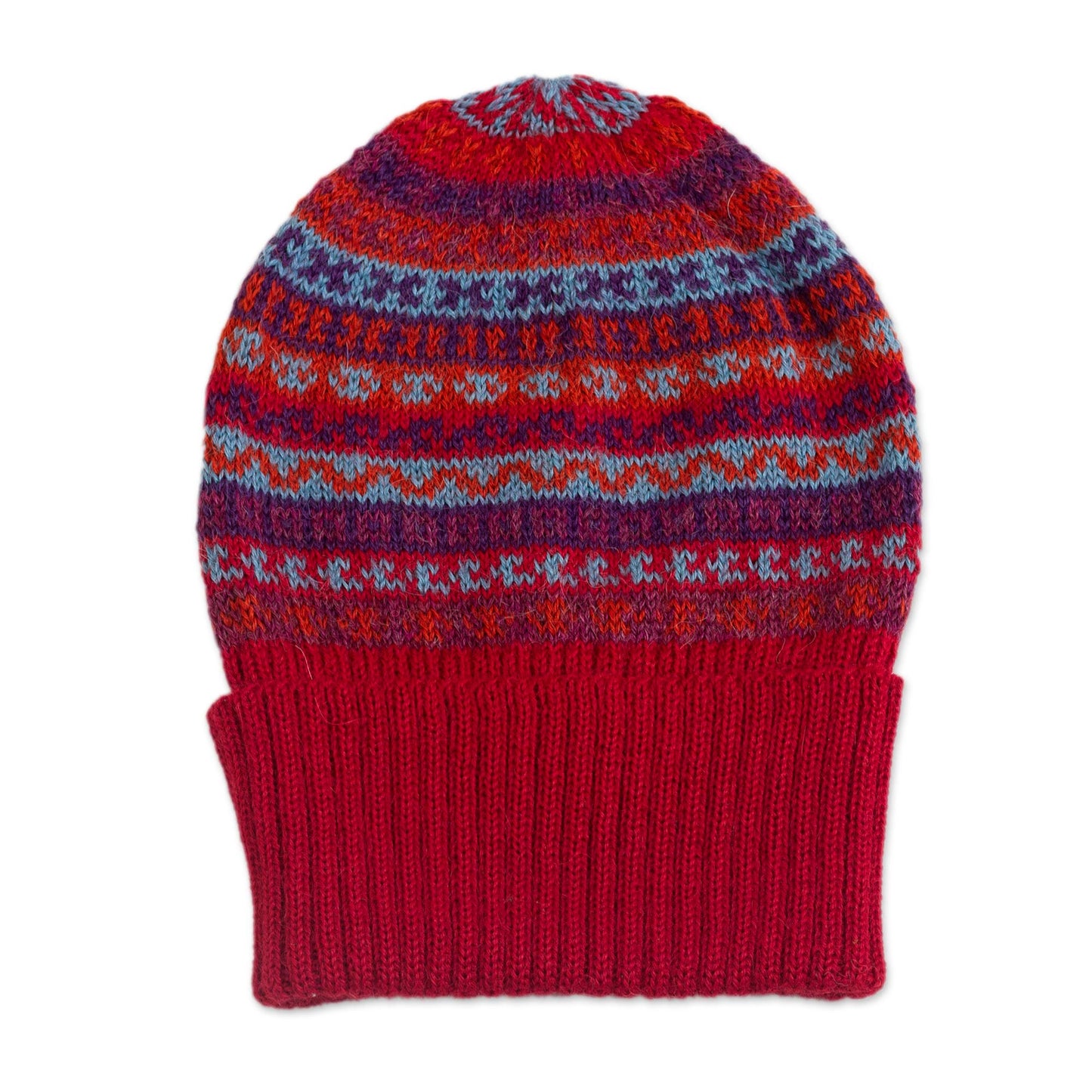 Andean Art Striped 100% Alpaca Knit Hat from Peru