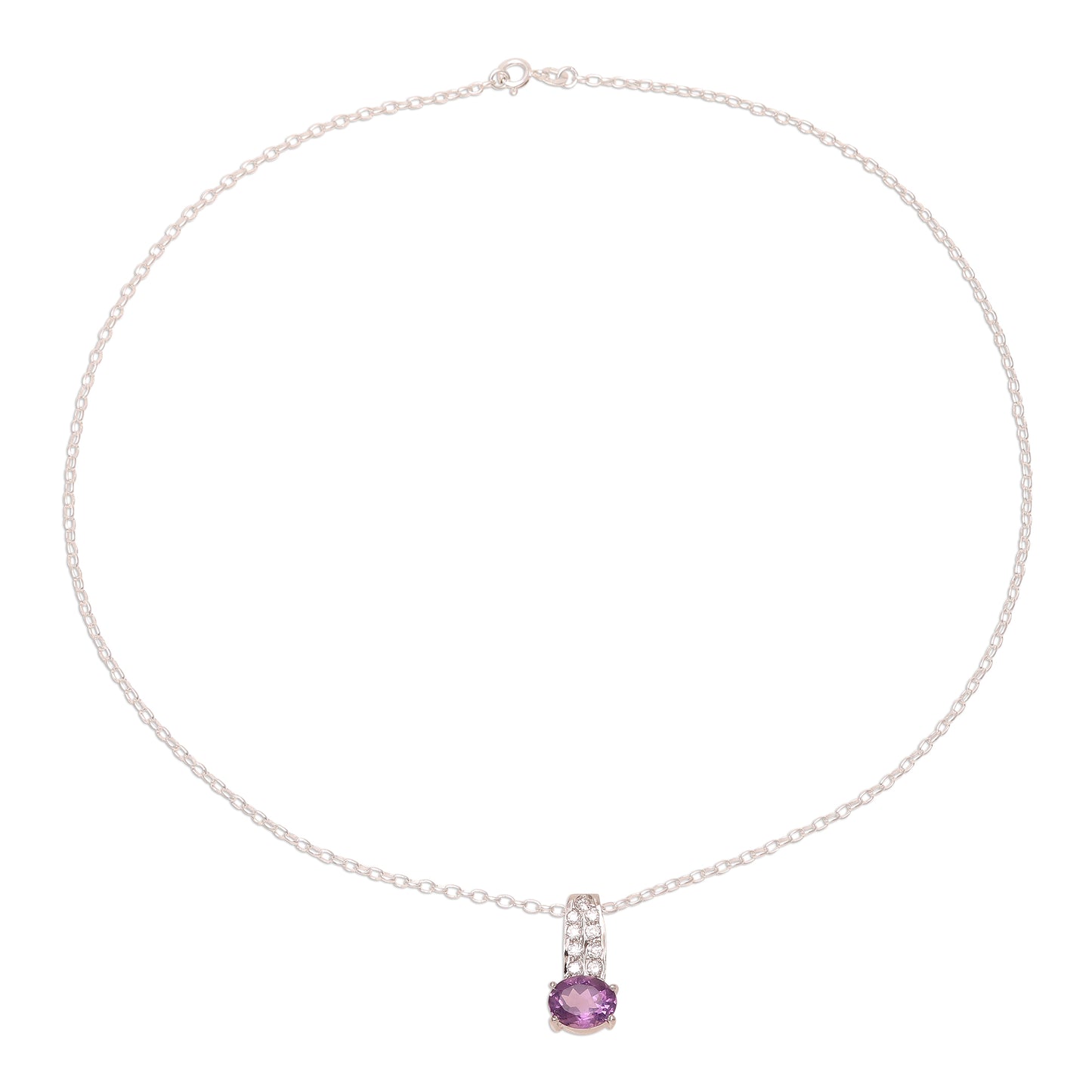 Timeless Sparkle 3-Carat Amethyst Pendant Necklace from India