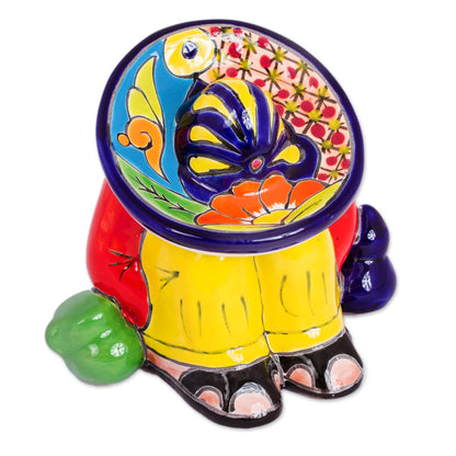 Sombrero Slumber Talavera-Style Ceramic Figurine Crafted in Mexico