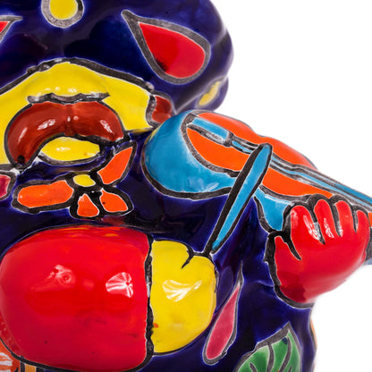 Violin Mariachi Talavera-Style Ceramic Figurine of a Mariachi with a Violin