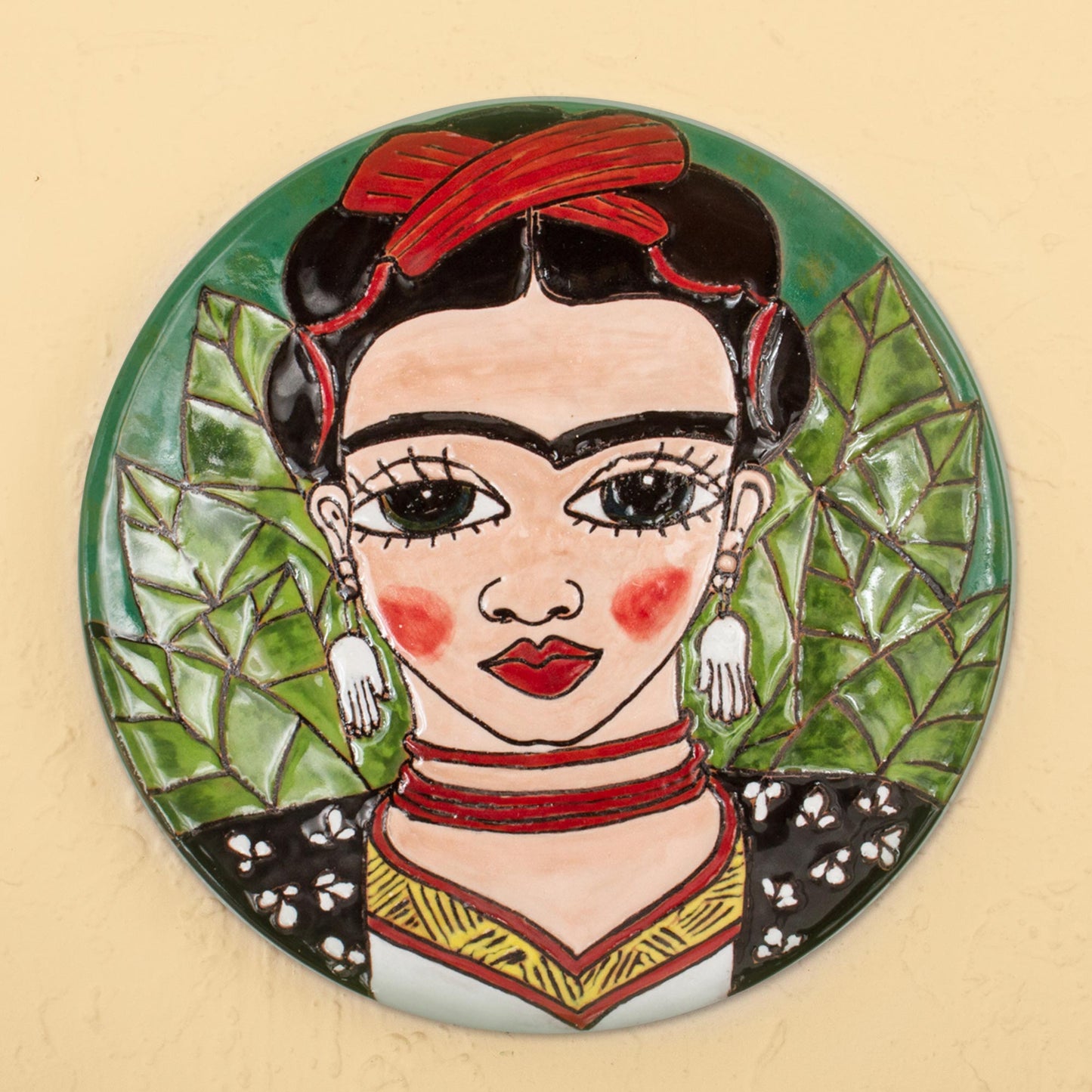 Fantastic Frida Handcrafted Frida Kahlo Colorful Ceramic Decorative Plate