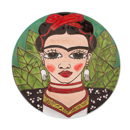 Fantastic Frida Handcrafted Frida Kahlo Colorful Ceramic Decorative Plate