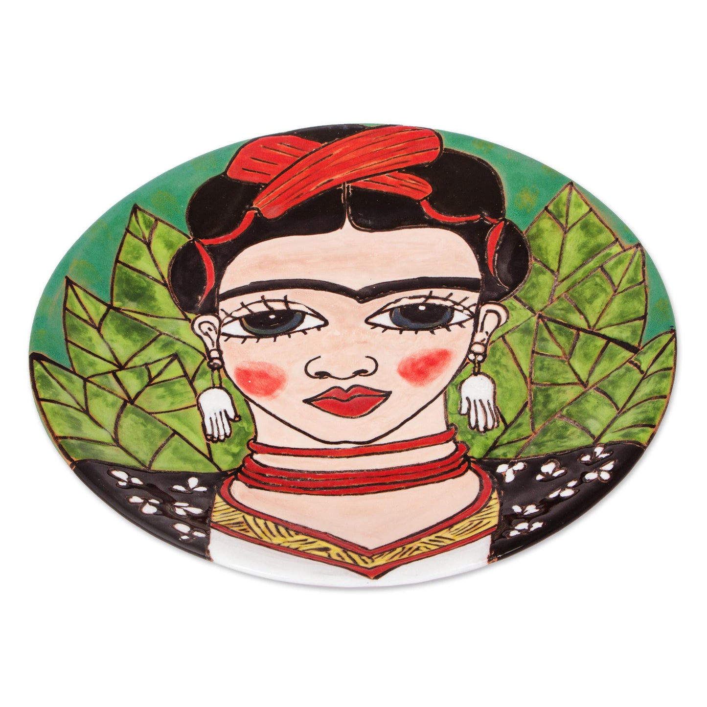 Fantastic Frida Handcrafted Frida Kahlo Colorful Ceramic Decorative Plate