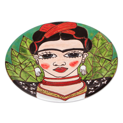 Fantastic Frida Handcrafted Frida Kahlo Colorful Ceramic Decorative Plate