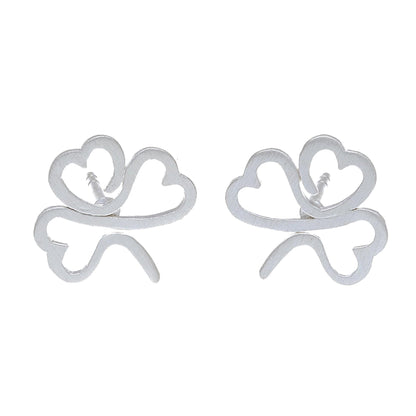 Beautiful Clover Sterling Silver Clover Stud Earrings from Thailand