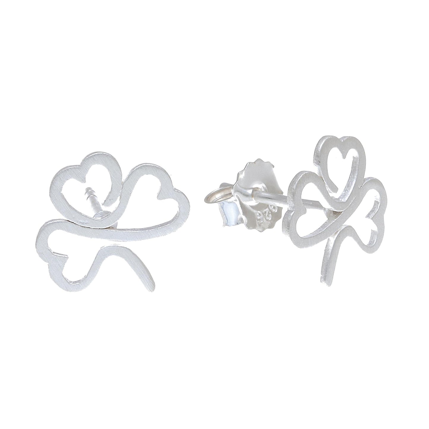 Beautiful Clover Sterling Silver Clover Stud Earrings from Thailand