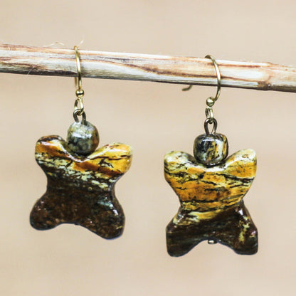 Jolly Nature X-Shapted Soapstone Dangle Earrings from Ghana