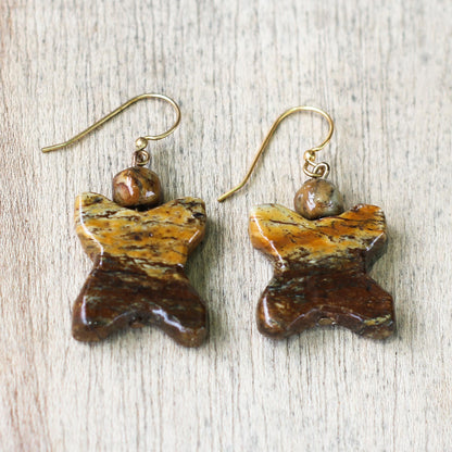 Jolly Nature X-Shapted Soapstone Dangle Earrings from Ghana