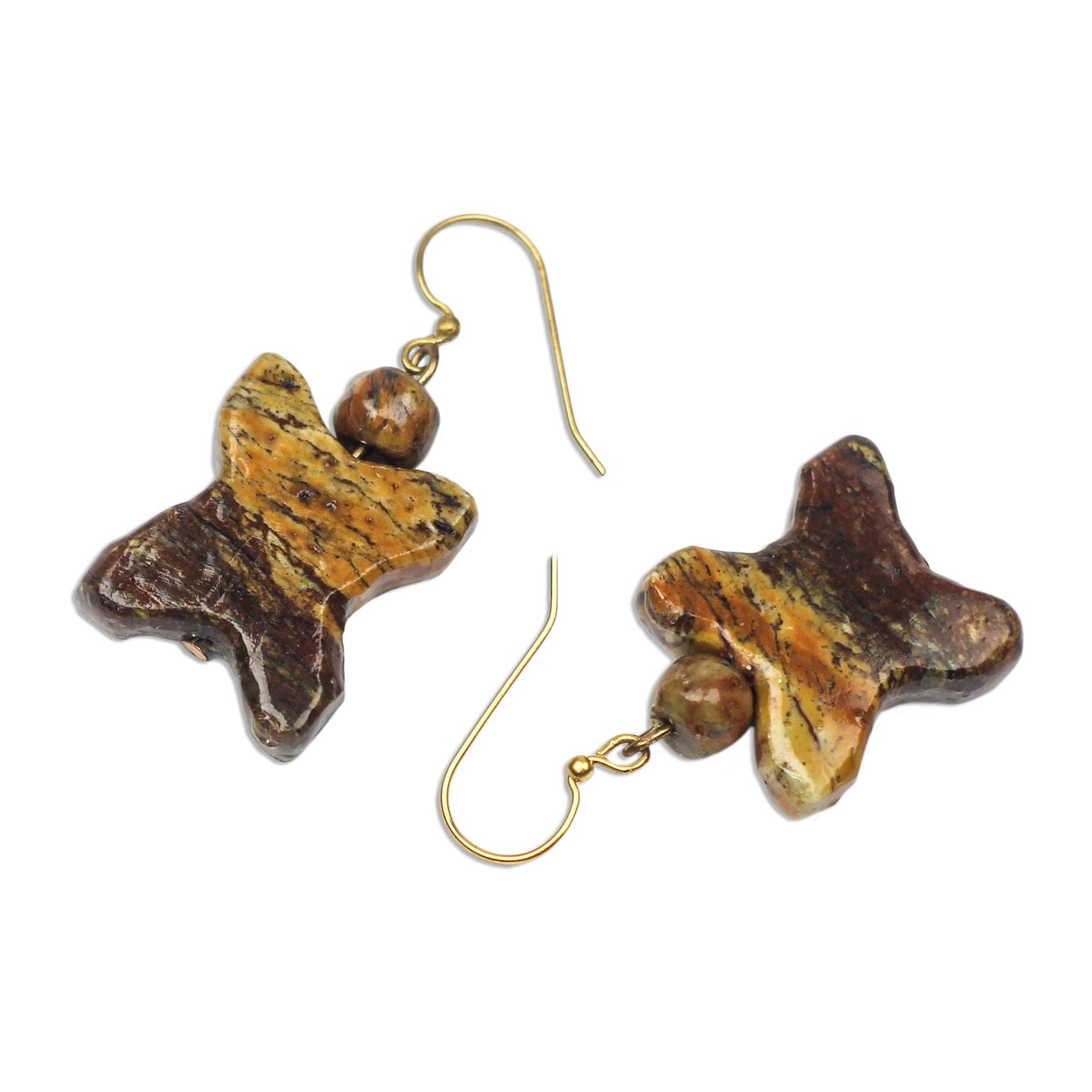 Jolly Nature X-Shapted Soapstone Dangle Earrings from Ghana