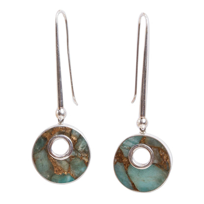 Quiet Beauty Sterling Silver and Composite Turquoise Earrings from Mexico